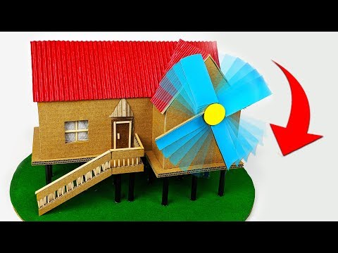 How to make WINDMILL Generator from cardboard for Science Project at Home