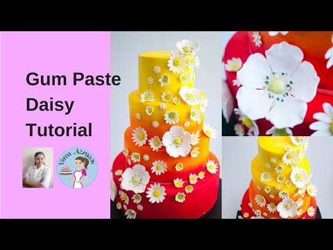 How to make a Gum Paste Daisy - Gumpaste Daisy Tutorial | Sugar Daisy