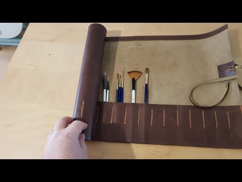 How to make a Leather Scroll for storing and transporting art brushes