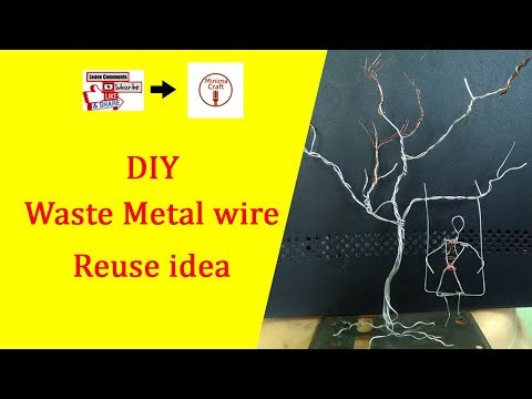 How to make a Metal wire tree / waste metal wire DIY idea / Making of metal wire tree