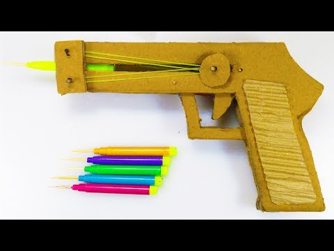 How to make a PISTOL out of CARDBOARD Easy DIY TOY Gun at HOME