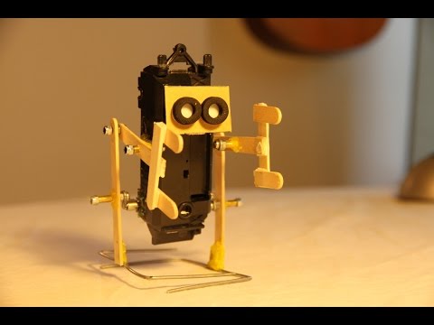 How to make a walking robot with moving arms #1 Ice cream stick biped