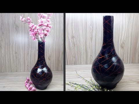 How to make cement bottle | Vase | Home decoration ideas