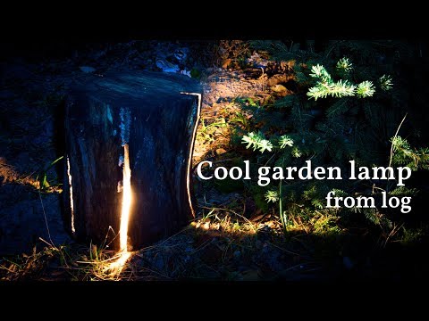 How to make cool looking cracked log garden lamp (diy project - par 1/2)