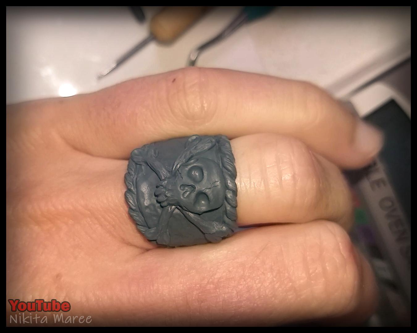 How to make jewellery rings from polymer clay. Clay sculpting tutorial pirate rings (14).jpg