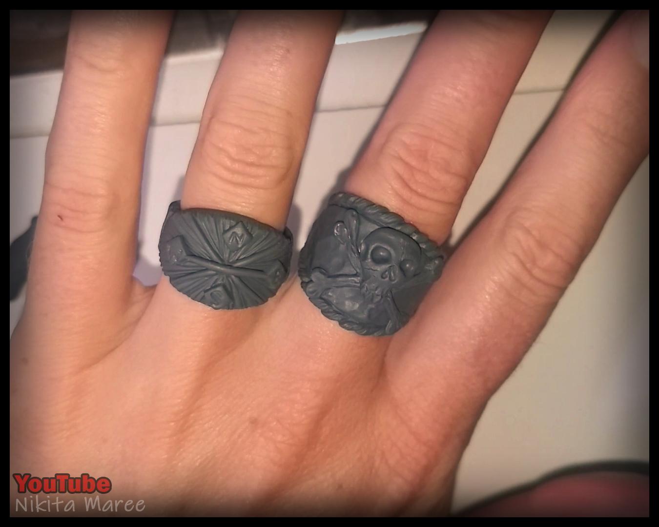 How to make jewellery rings from polymer clay. Clay sculpting tutorial pirate rings (15).jpg