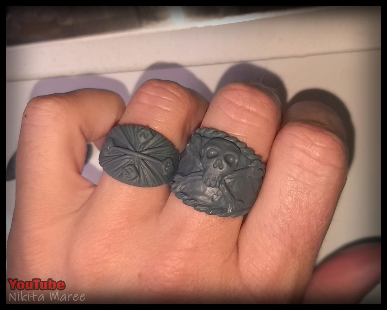 How to make jewellery rings from polymer clay. Clay sculpting tutorial pirate rings (23).jpg