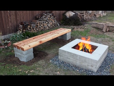 How to make outdoor concrete and wood bench