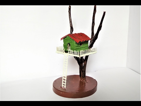 How to make paper tree house step by step