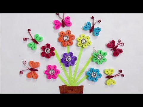 How to make quilled paper flowers and butterflies, quilling art, quilling flowers, quilling set