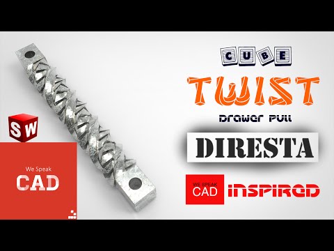 How to model a Cube Twist Drawer Pull in SolidWorks | DiResta's inspired | Tutorial (@WeSpeakCAD)