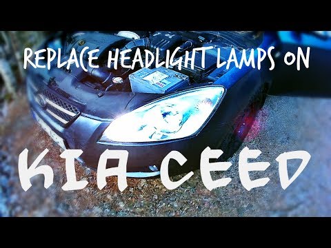 How to replace headlight lamp KIA Ceed