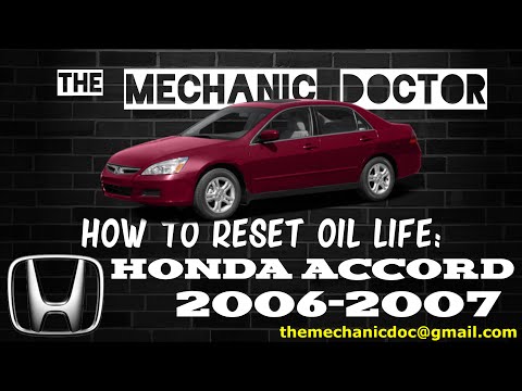 How to reset oil life: Honda Accord 2006-2007.