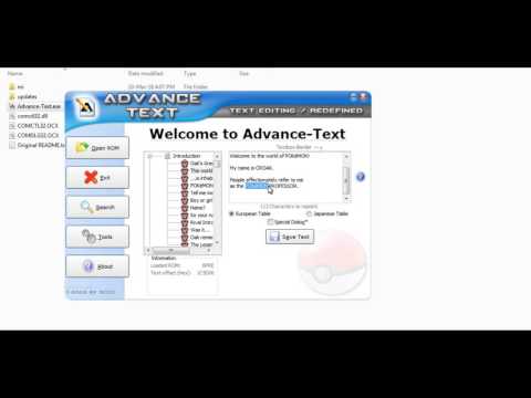 How to use Advance Text to hack pokemon gba roms