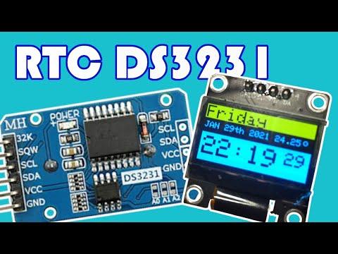 How to use DS3231 RTC module , connect it to I2C bus and build cool looking OLED clock