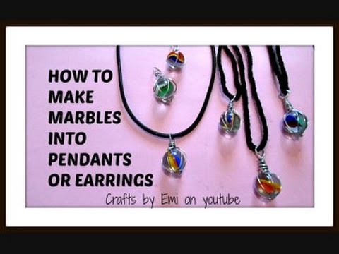 How to wire wrap marbles and round stones for pendants or earrings