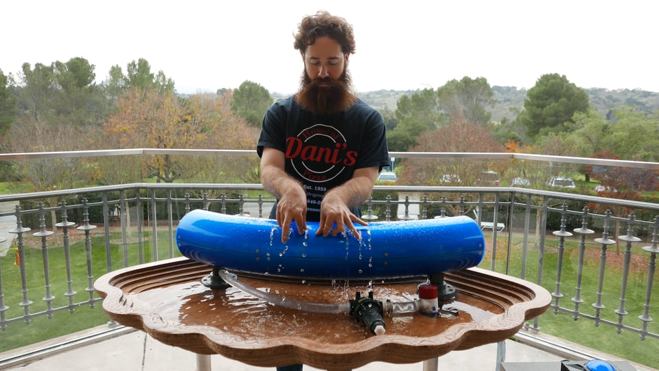 Hydraulophone (underwater pipe organ) at Stanford Faculty of Music, CCRMA