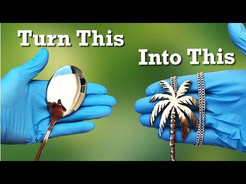 I Carved a Metal Spoon into a Palm Tree Necklace. DIY