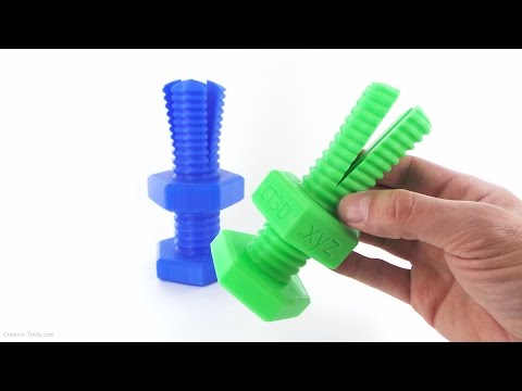 Impossible 3D-printed bolt and nut