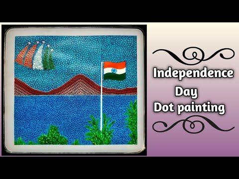 Independence day 2020 | Step by step | Dot painting tutorial | Leisure Space