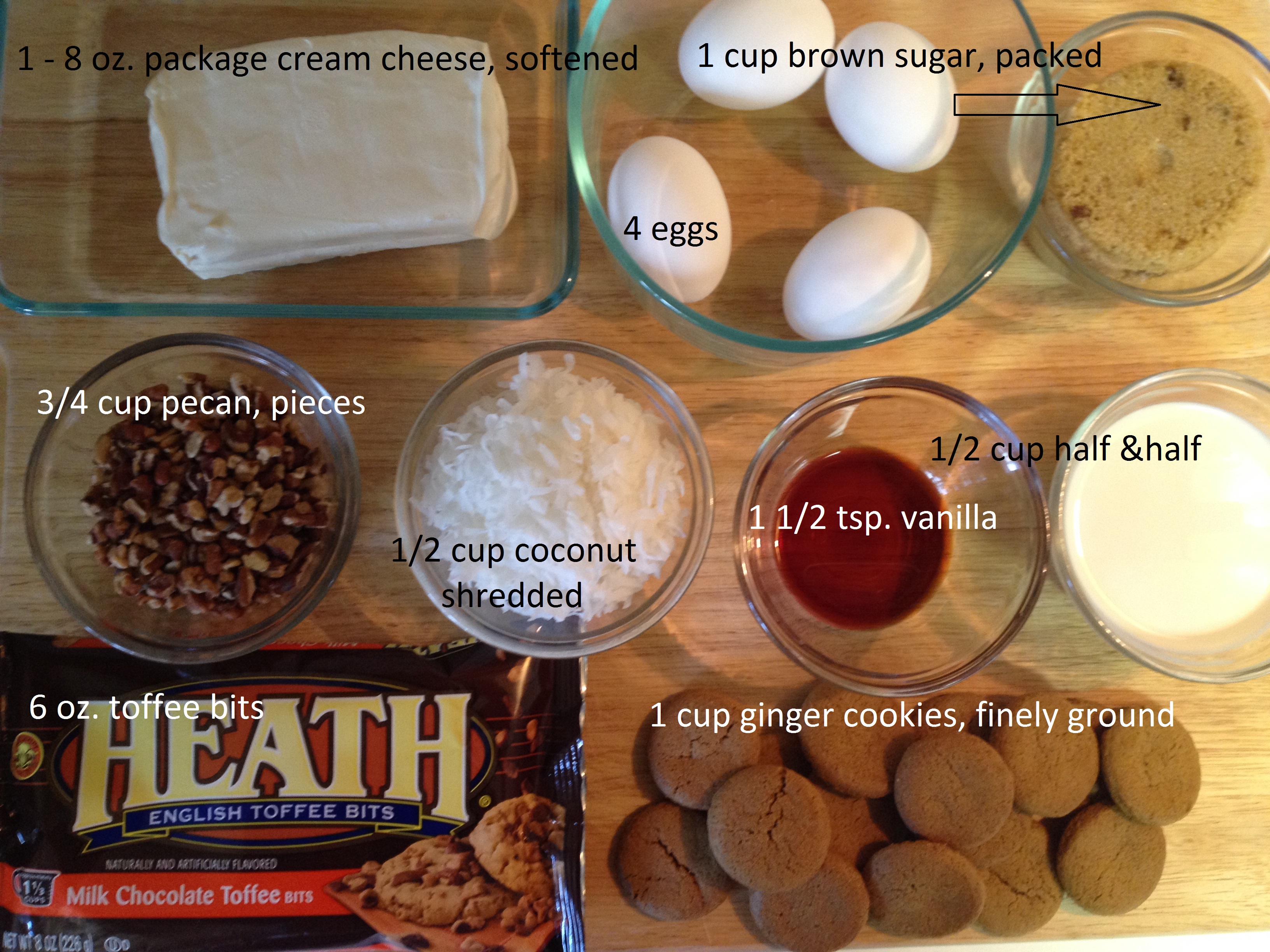 Ingredients for Peach Pecan cake.JPG