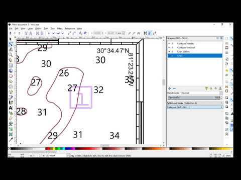 Inkscape Tutorial for Editing and aligning Custom Chart with Contour