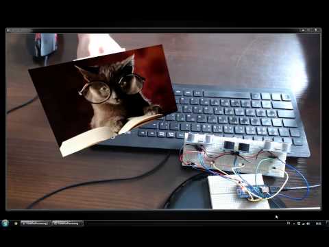 Interacting with Virtual Content in Augmented Reality DEMO (Using Ultrasonic Sensors)