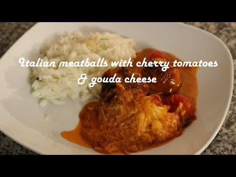 Italian meatballs with cherry tomatoes &amp;amp; gouda cheese recipe