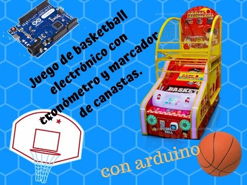 Juego de basketball con marcador electr&amp;oacute;nico de tiempo y marcador.
