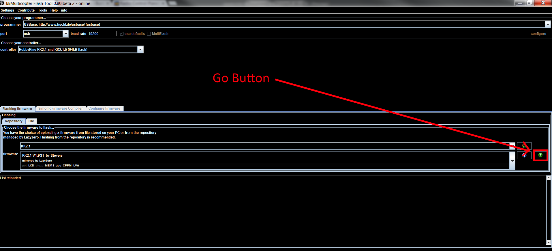 KKmulticopter flashtool go button location.png