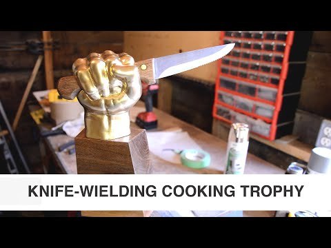 Knife-Wielding Cooking Trophy