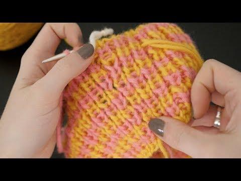 Knit in Multiple Colors (Alternating Rows) // Becky Stern