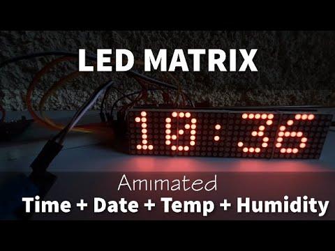 LED Matrix Animated Time,Date,Temp and Humidity