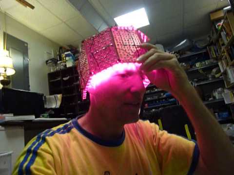 LED helmet for dementia