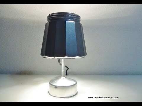 Lampara realizada con una cafetera italiana   How to make a lamp out of an italian coffee maker