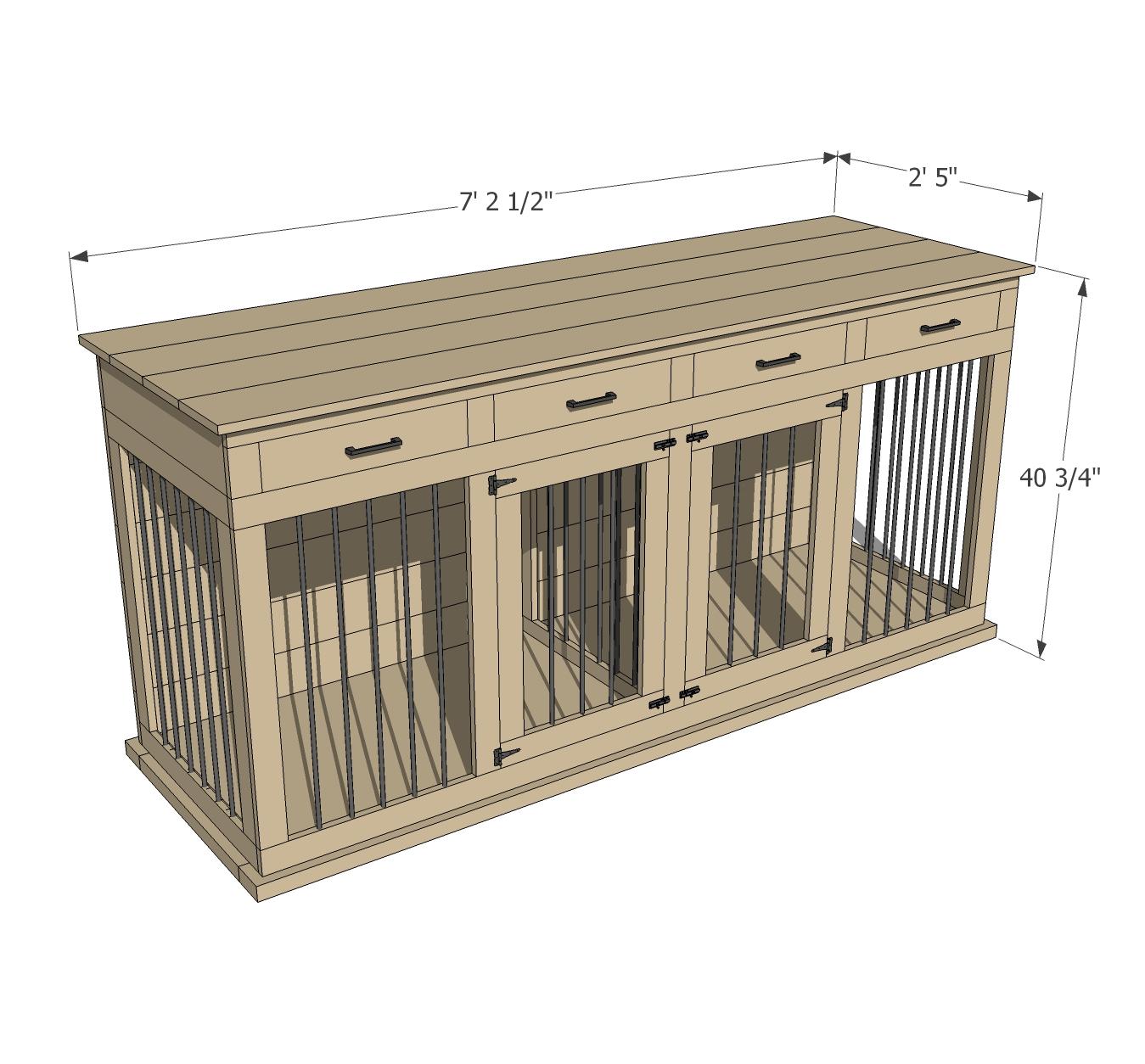 Large Double Dog Kennel TV Stand 1.jpg