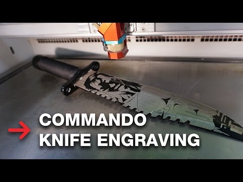 Laser Knife Engraving | Punisher Knife | Fiber Laser