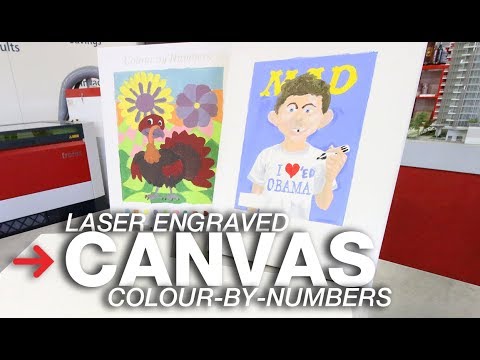 Laser engraved canvas | Paint by numbers kit | DIY colour by numbers