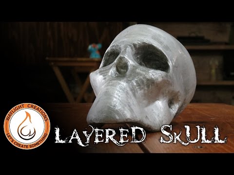 Layered MDF Skull -  3D Sculpture with 123D Make