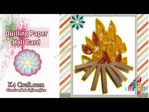 Learn How to make quilling &amp;quot;Holi Cards&amp;quot; at Home | K4Craft.com