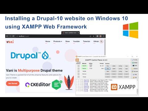 Learn to Install Drupal 10 CMS on Windows 10 using XAMPP web framework for Beginners