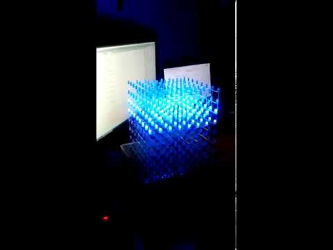 Led cube 8x8x8 with i2c communication with layers and columns MCP23017