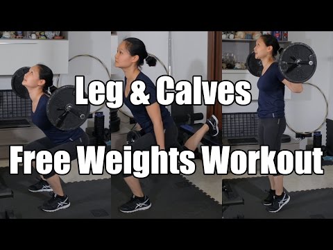 Legs &amp;amp; Calves Free Weights Workout - Drop Sets