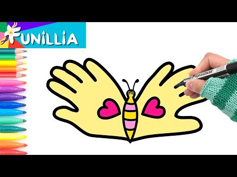 Let's Draw a Cute Hand Heart Butterfly for Mother | Fun &amp;amp; Easy Cartoon Gift Idea for Family Members