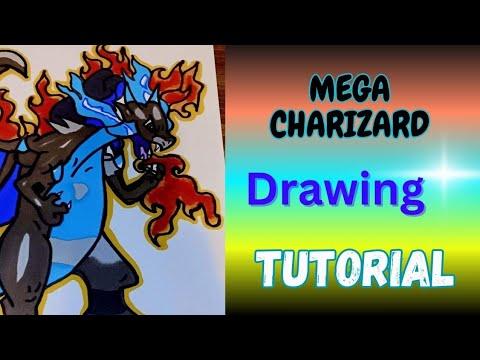 Lets Draw Some Pokemon Tutorial. We are Drawing mega charizard.