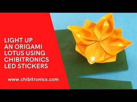 Light Up an Origami Lotus Using Chibitronics LED Stickers