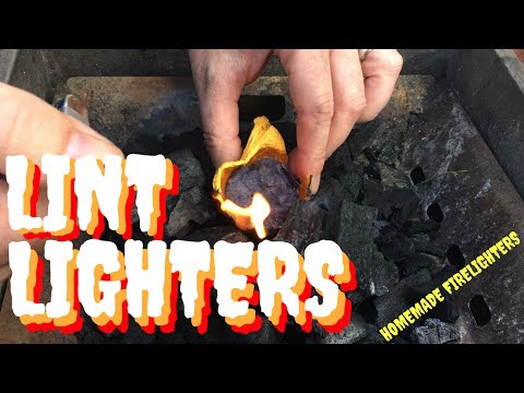 Lint Lighters - Homemade firelighters