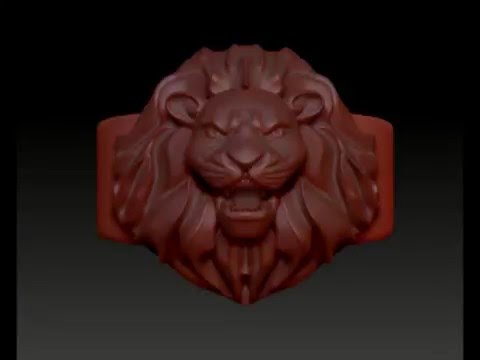 Lion 3d design for jewelry ring using zbrush