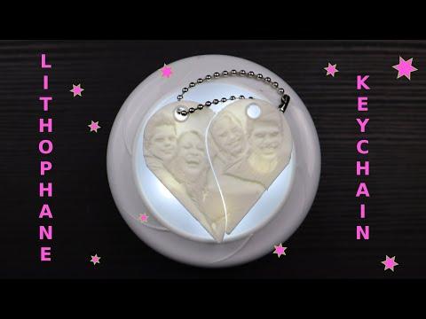 Lithophane couple heart keychain for Valentine