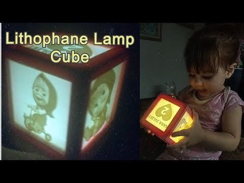 Lithophane lamp cube masha and the bear lampara de mahsa y el oso litofania